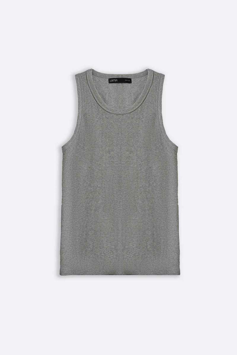 Heather Grey Ribbed Tank Top